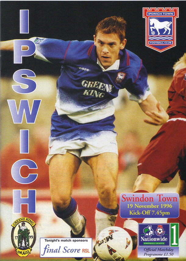 <b>Tuesday, November 19, 1996</b><br />vs. Ipswich Town (Away)